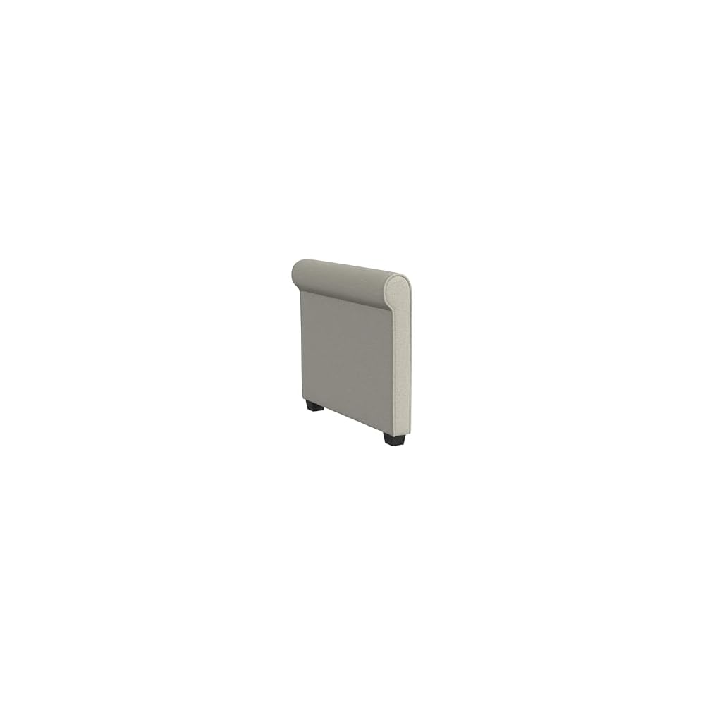 Linon KYVOS Mallory 24" Modular Armless Chair in Grey Mist Chenille
