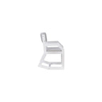 Linon Home Decor Products Karlee White 2 Position Sled Base Chair with Grey Upholstery