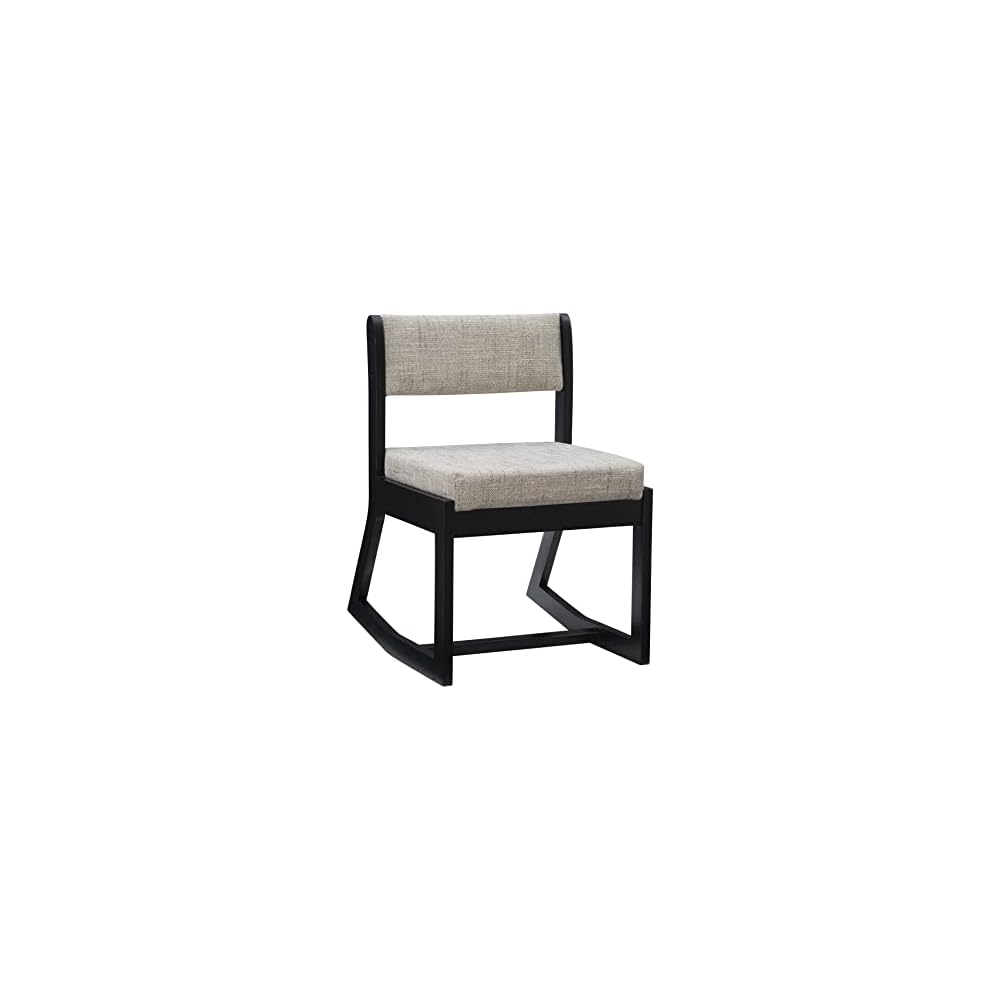 Linon Home Decor Products Karlee White 2 Position Sled Base Chair with Grey Upholstery