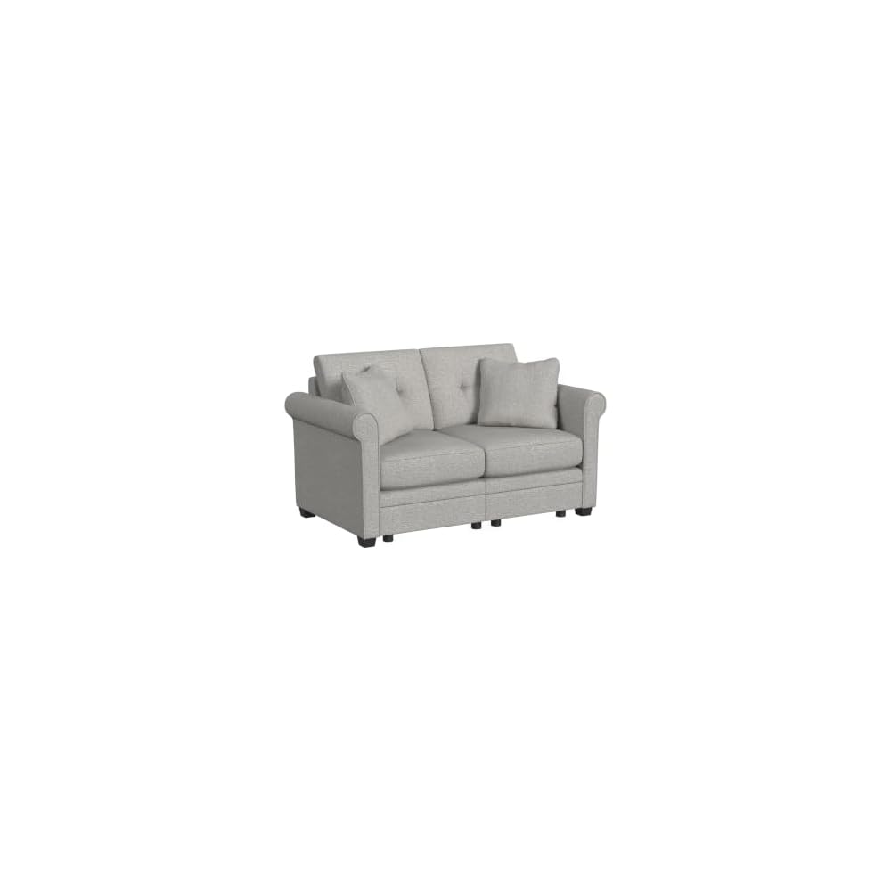 Linon KYVOS Mallory 24" Modular Armless Chair in Grey Mist Chenille