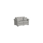 Linon KYVOS Mallory 24" Modular Armless Chair in Grey Mist Chenille