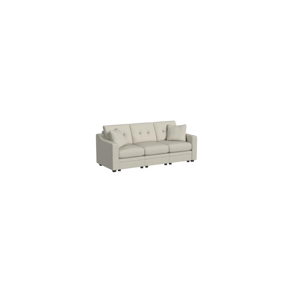 Linon KYVOS Mallory 24" Modular Armless Chair in Grey Mist Chenille
