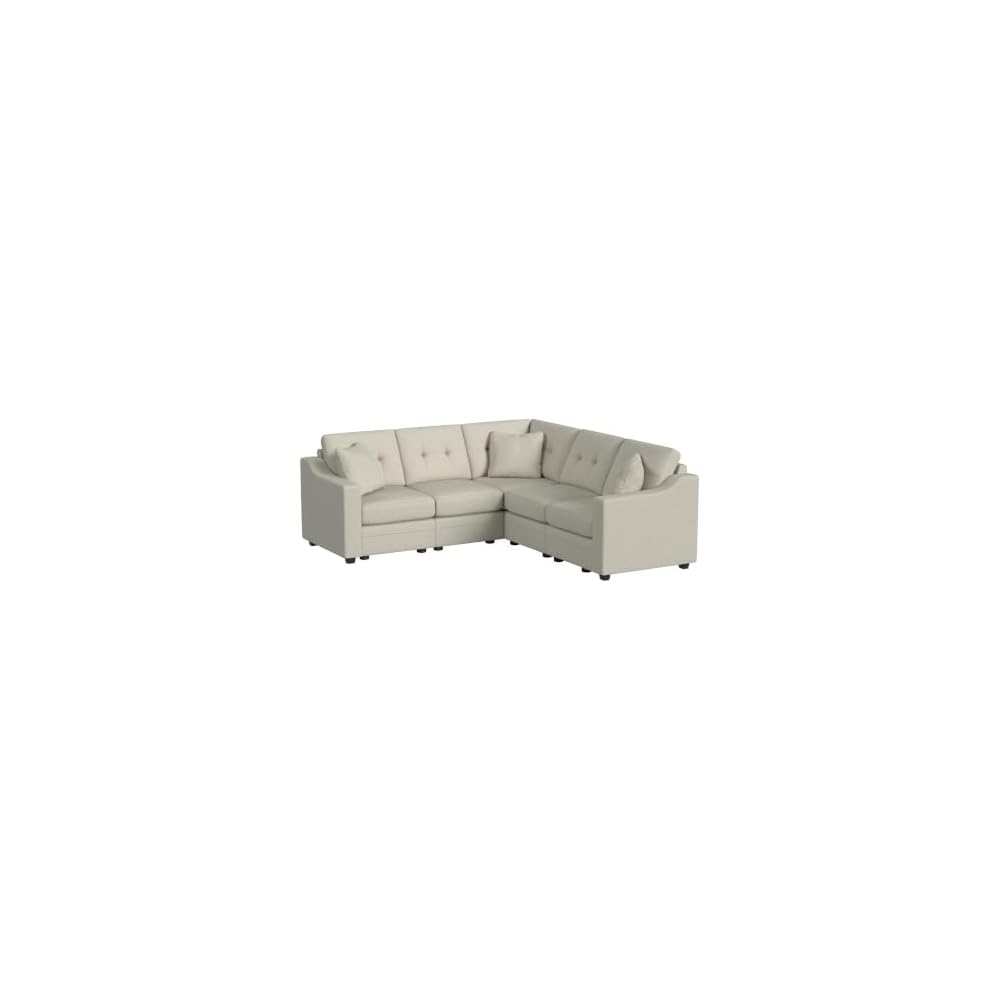 Linon KYVOS Mallory 24" Modular Armless Chair in Grey Mist Chenille