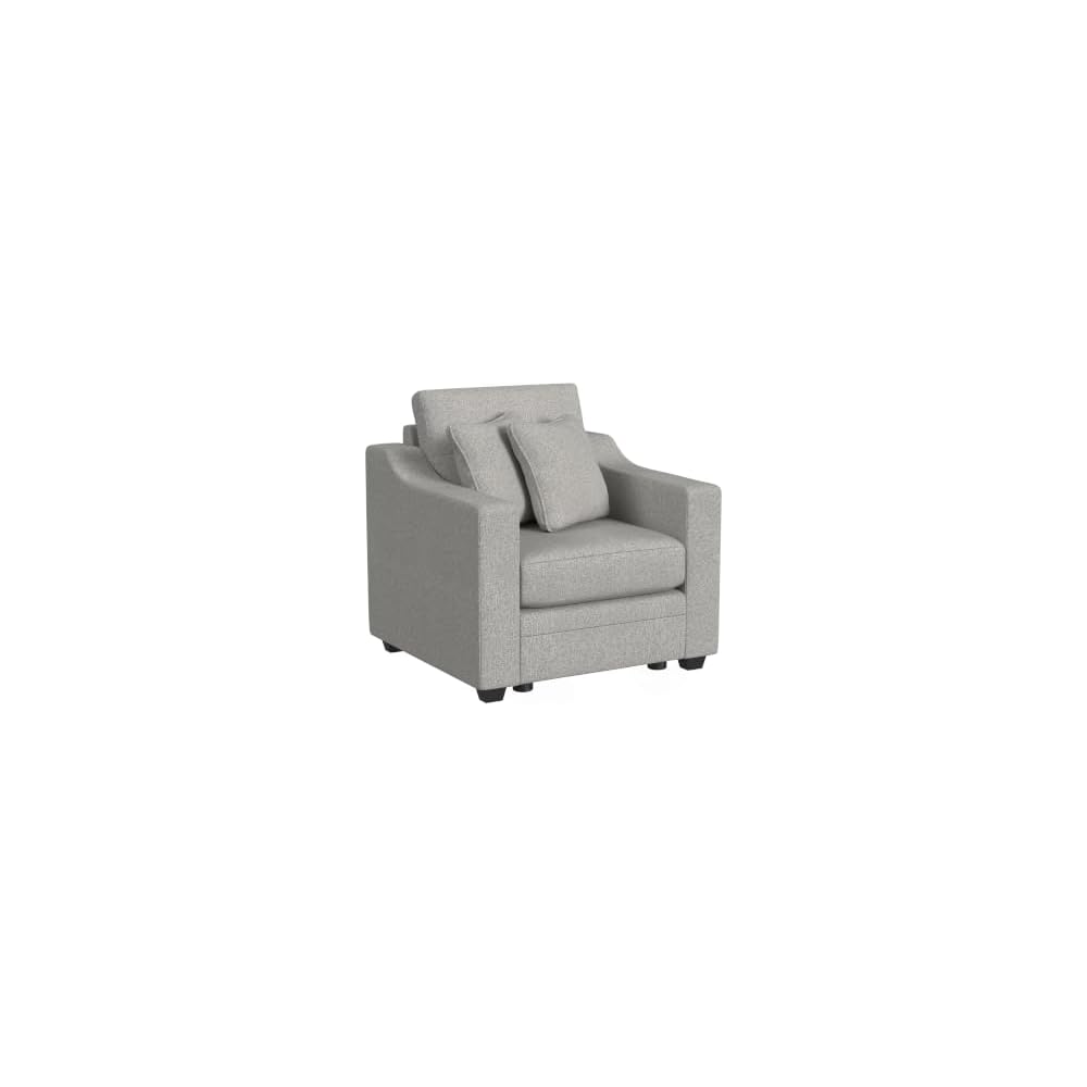 Linon KYVOS Mallory 24" Modular Armless Chair in Grey Mist Chenille