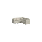Linon KYVOS Mallory 24" Modular Armless Chair in Grey Mist Chenille