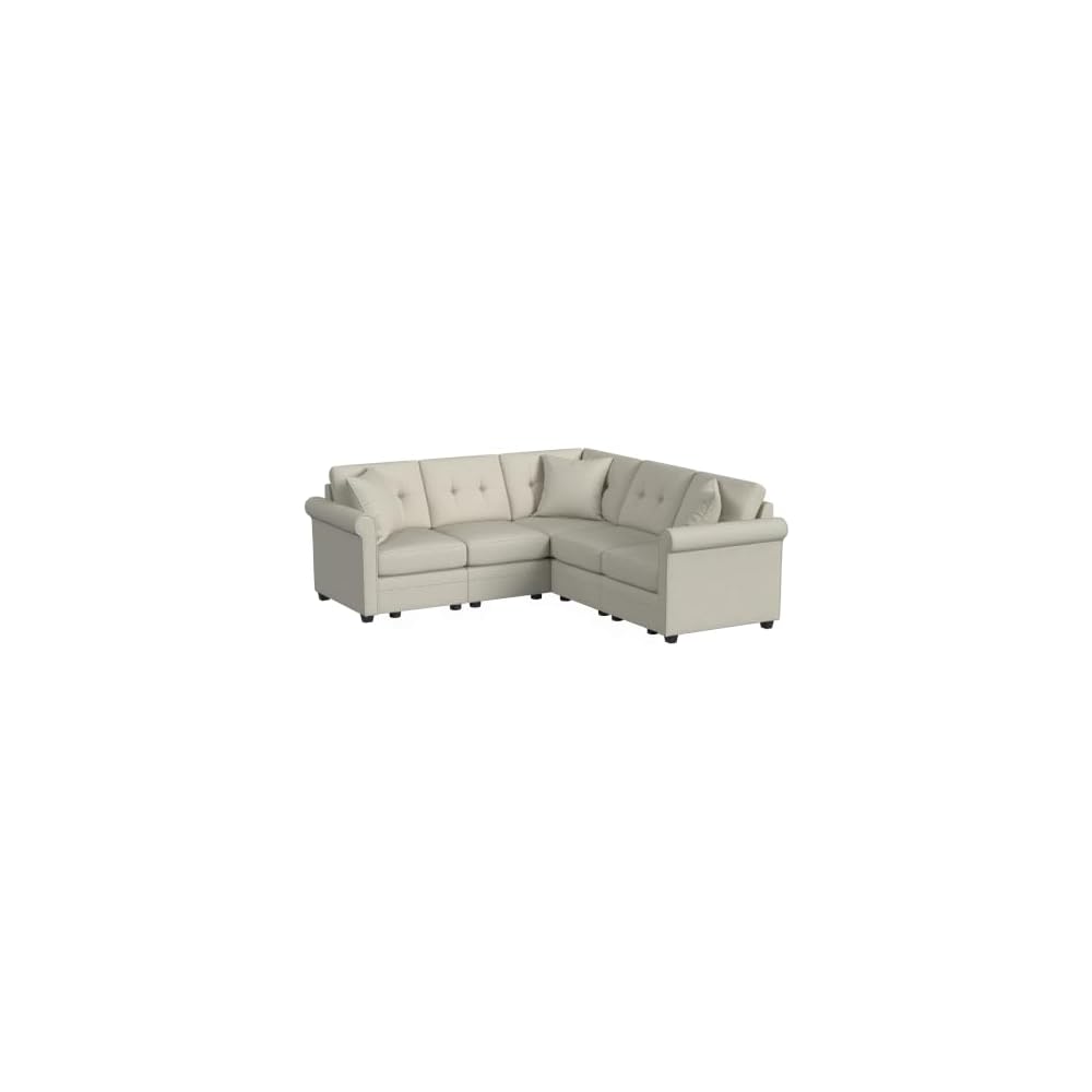 Linon KYVOS Mallory 24" Modular Armless Chair in Grey Mist Chenille