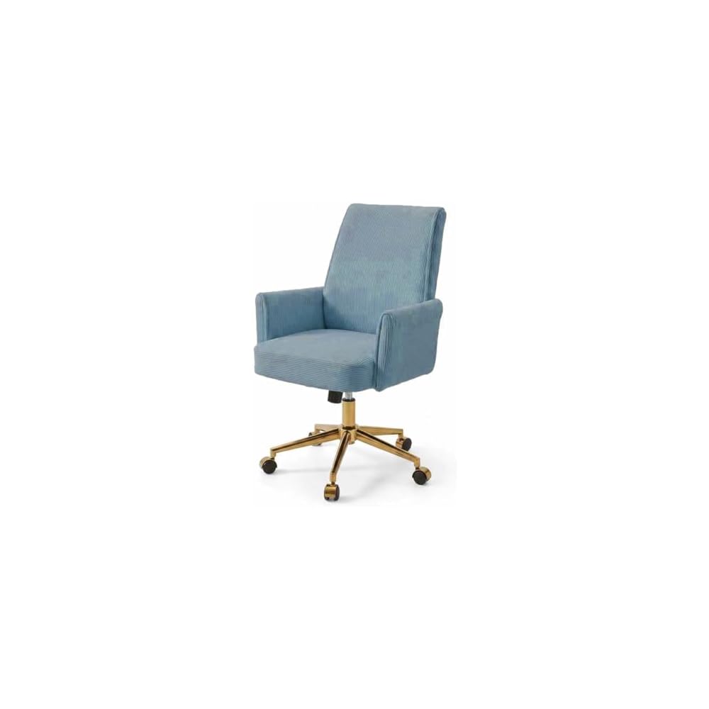 Blue Leather Office Chair, Mid Century Home Office Desk Chair