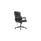 BOWERY HILL Faux Leather Modern Swivel Executive Office Desk Chair, Height Adjustable Upholstered Rolling Chair for Meeting Room, Comfortable Computer Chair for Home Office and Study Room, Black
