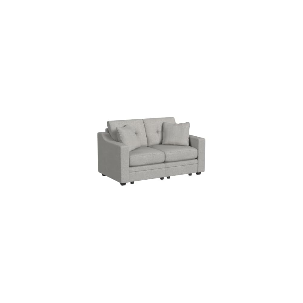 Linon KYVOS Mallory 24" Modular Armless Chair in Grey Mist Chenille