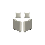 Linon KYVOS Mallory 24" Modular Armless Chair in Grey Mist Chenille