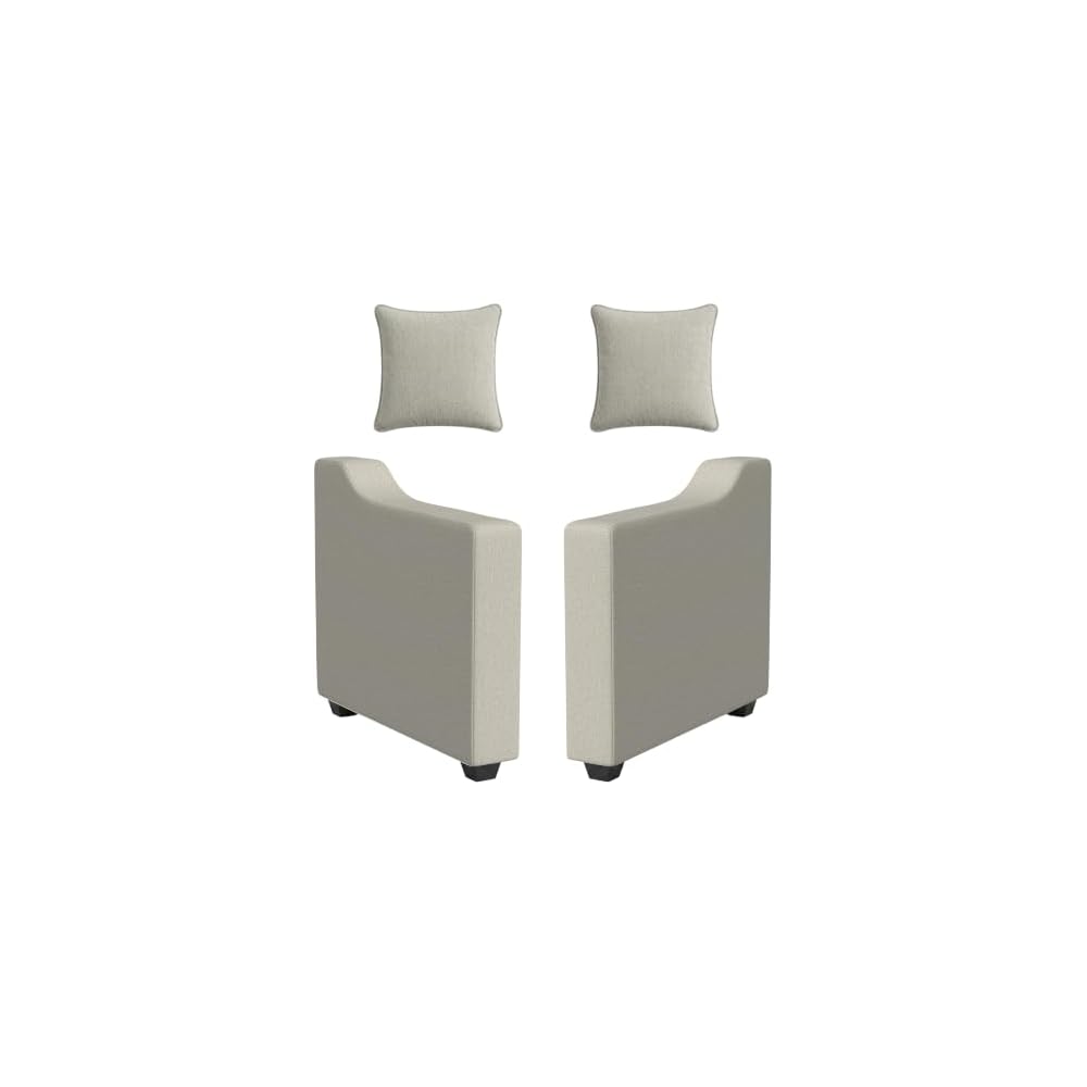Linon KYVOS Mallory 24" Modular Armless Chair in Grey Mist Chenille