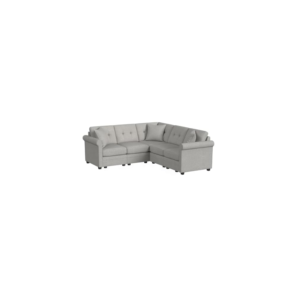 Linon KYVOS Mallory 24" Modular Armless Chair in Grey Mist Chenille