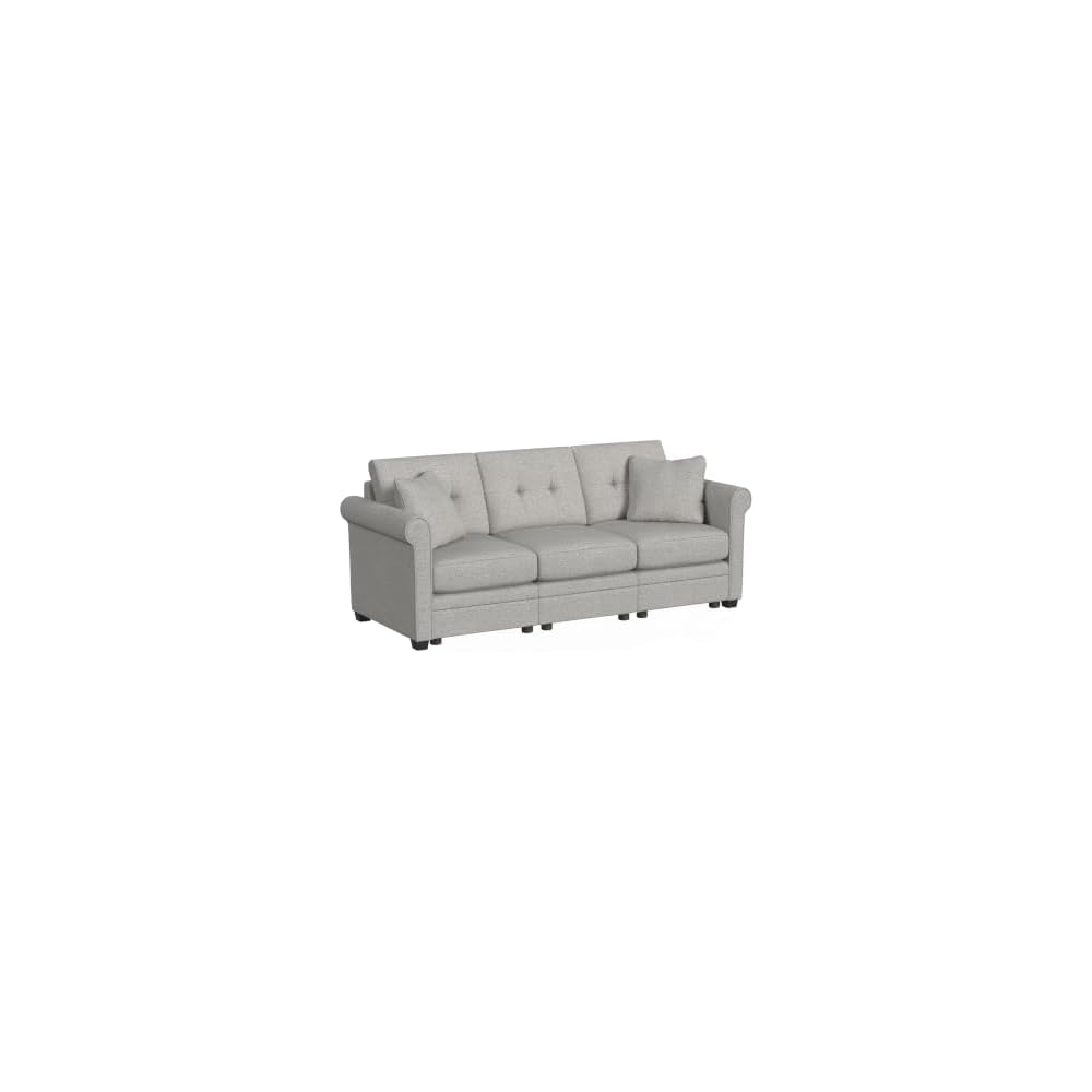 Linon KYVOS Mallory 24" Modular Armless Chair in Grey Mist Chenille