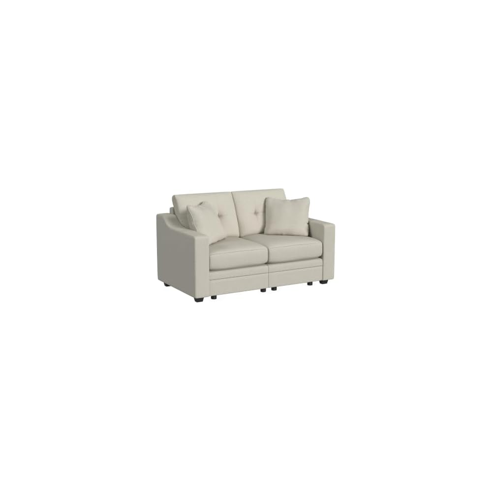 Linon KYVOS Mallory 24" Modular Armless Chair in Grey Mist Chenille