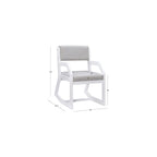 Linon Home Decor Products Karlee White 2 Position Sled Base Chair with Grey Upholstery