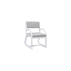 Linon Home Decor Products Karlee White 2 Position Sled Base Chair with Grey Upholstery