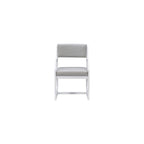 Linon Home Decor Products Karlee White 2 Position Sled Base Chair with Grey Upholstery