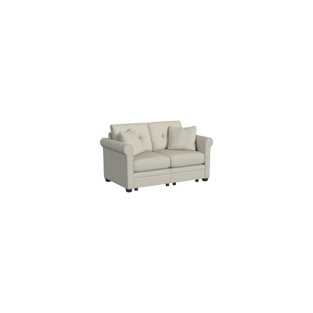 Linon KYVOS Mallory 24" Modular Armless Chair in Grey Mist Chenille