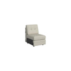 Linon KYVOS Mallory 24" Modular Armless Chair in Grey Mist Chenille