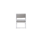 Linon Home Decor Products Karlee White 2 Position Sled Base Chair with Grey Upholstery