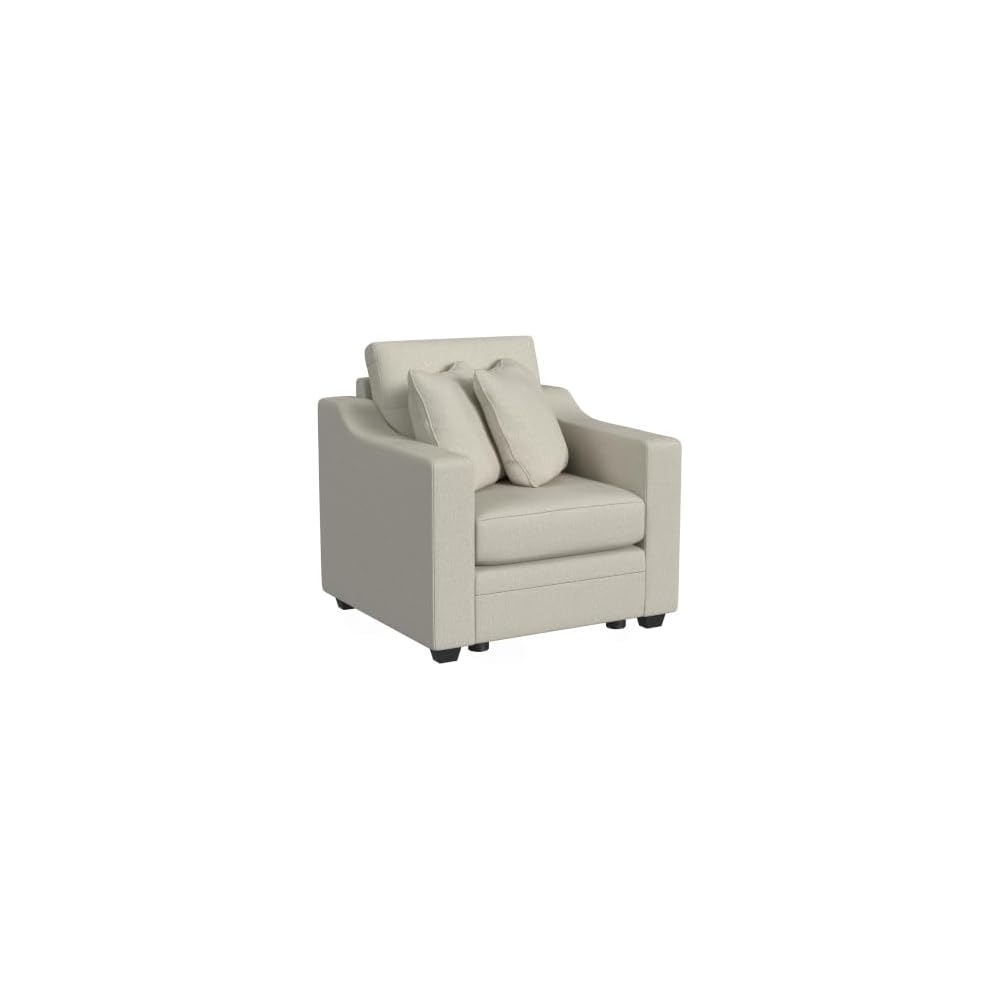 Linon KYVOS Mallory 24" Modular Armless Chair in Grey Mist Chenille