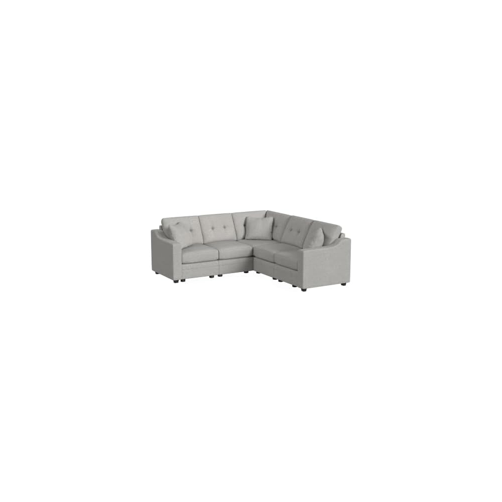 Linon KYVOS Mallory 24" Modular Armless Chair in Grey Mist Chenille