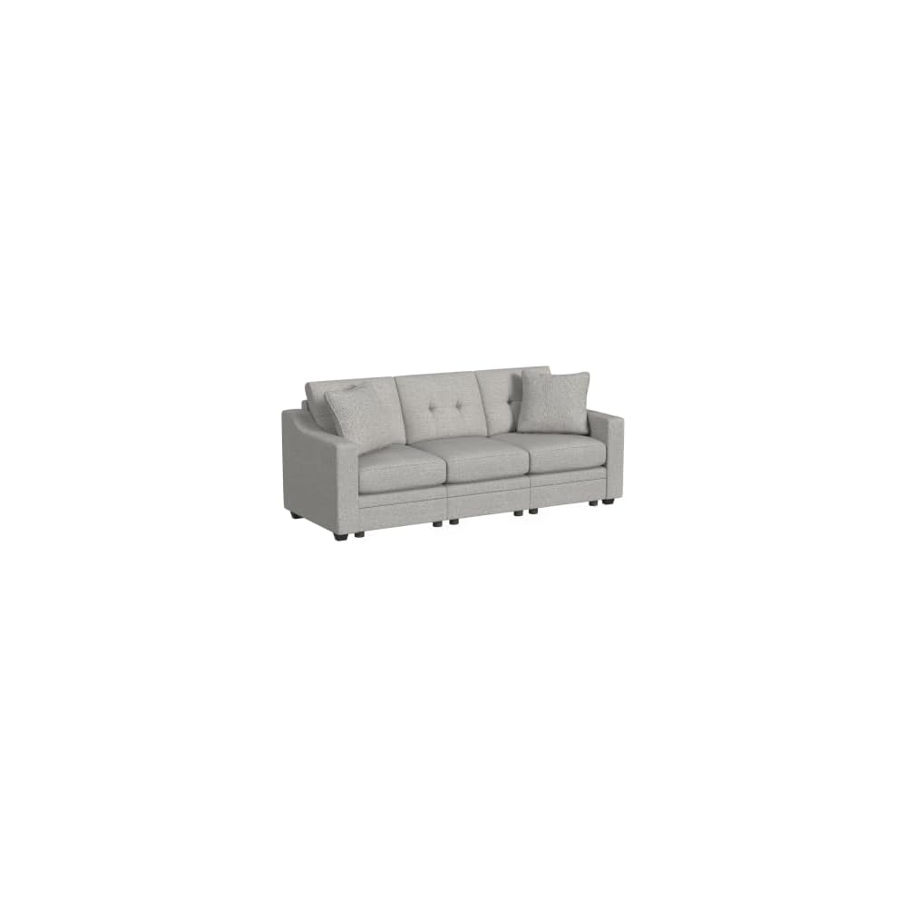Linon KYVOS Mallory 24" Modular Armless Chair in Grey Mist Chenille