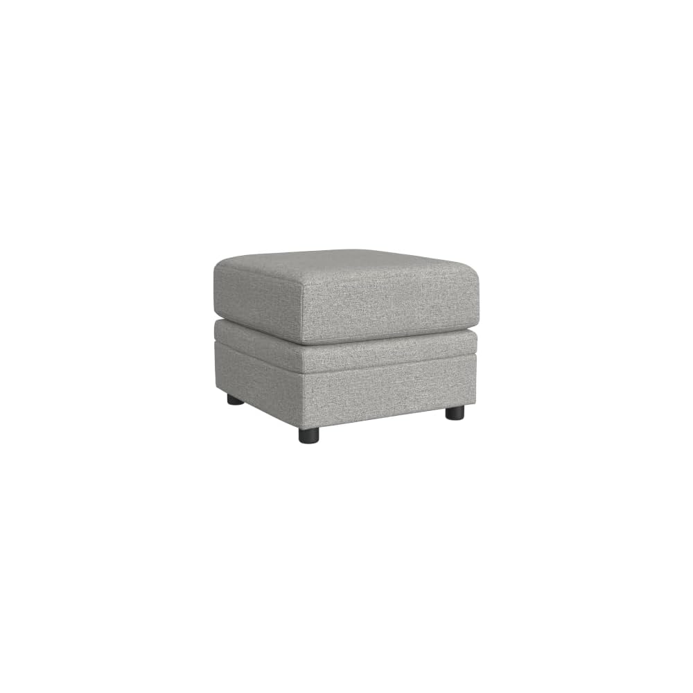 Linon KYVOS Mallory 24" Modular Armless Chair in Grey Mist Chenille