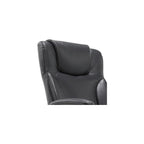 BOWERY HILL Faux Leather Modern Swivel Executive Office Desk Chair, Height Adjustable Upholstered Rolling Chair for Meeting Room, Comfortable Computer Chair for Home Office and Study Room, Black