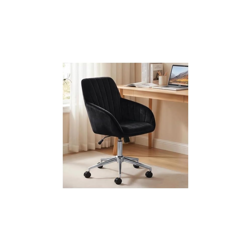 Blue Leather Office Chair, Mid Century Home Office Desk Chair