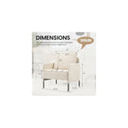Beige Chenille Single Sofa for Living Room,Deep Seat Sofa with Throw Pillow