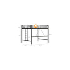 VINGLI Queen Loft Bed with Flat Rungs for Adults, Kids and Young Teens, No Box Spring Required,Heavy Duty Metal Slat Support, Black