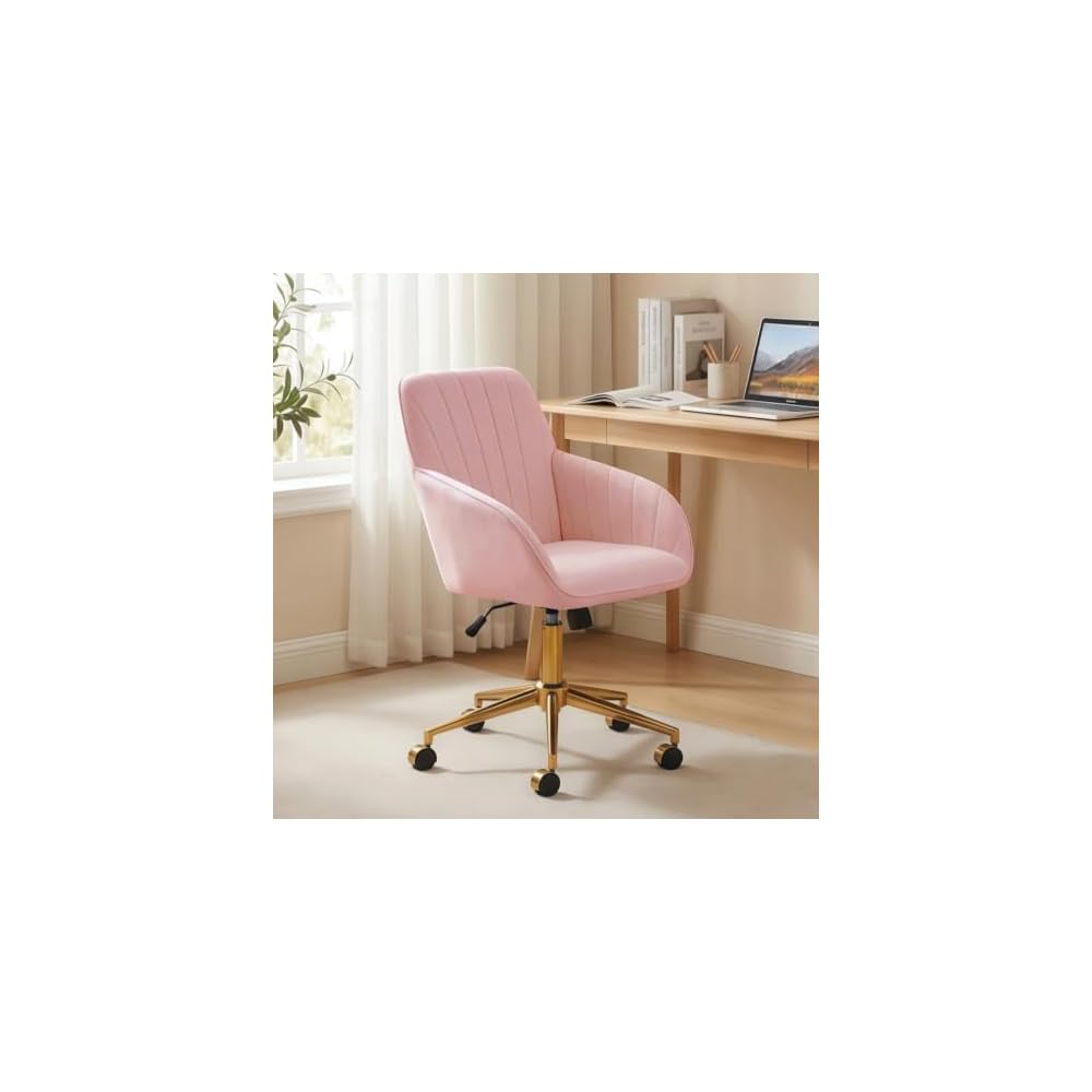 Blue Leather Office Chair, Mid Century Home Office Desk Chair