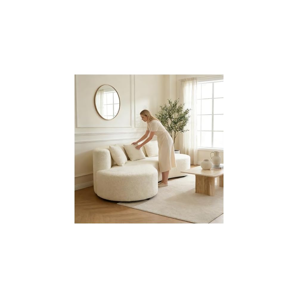 Curved Sofa 95.3” Modern Cloud Sectional Couch