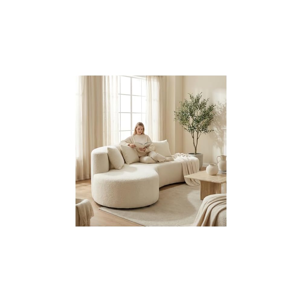 Curved Sofa 95.3” Modern Cloud Sectional Couch