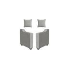 Linon KYVOS Mallory 24" Modular Armless Chair in Grey Mist Chenille