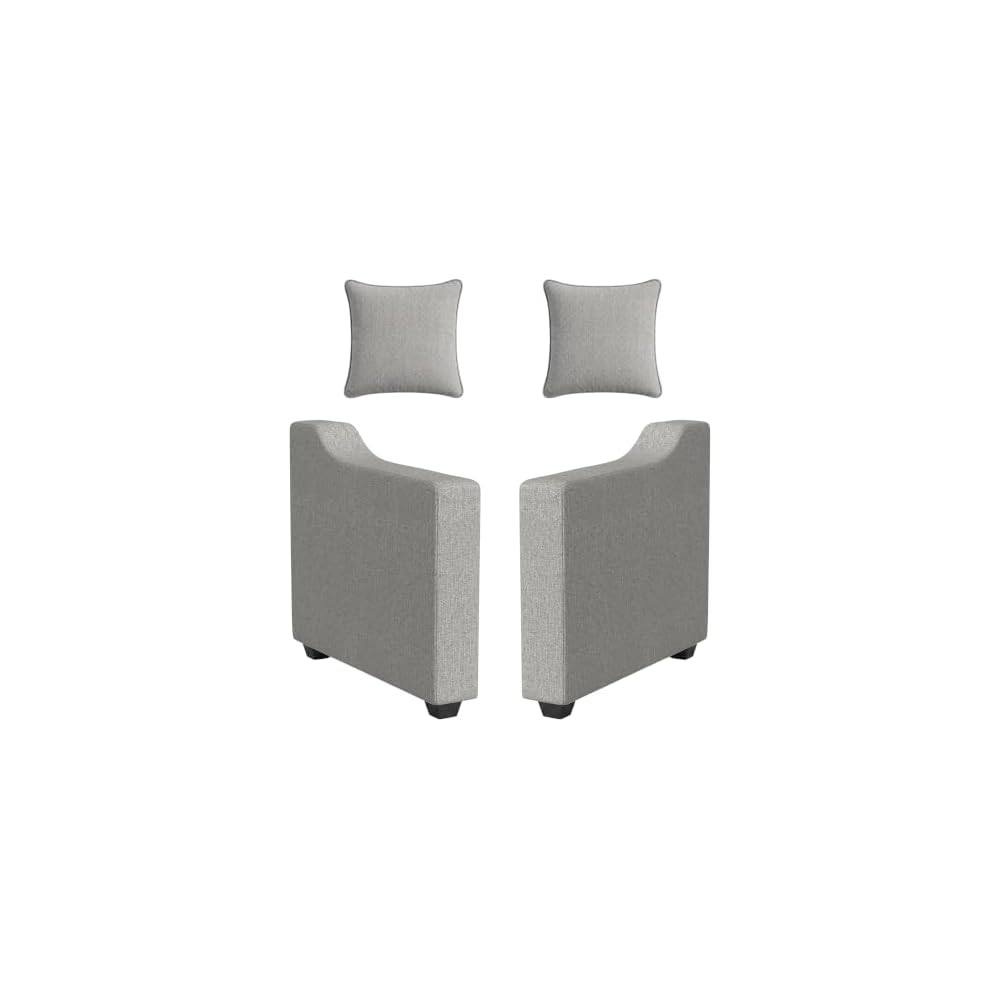 Linon KYVOS Mallory 24" Modular Armless Chair in Grey Mist Chenille
