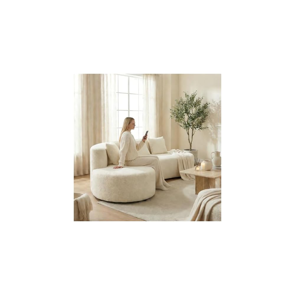 Curved Sofa 95.3” Modern Cloud Sectional Couch
