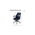 Blue Leather Office Chair, Mid Century Home Office Desk Chair