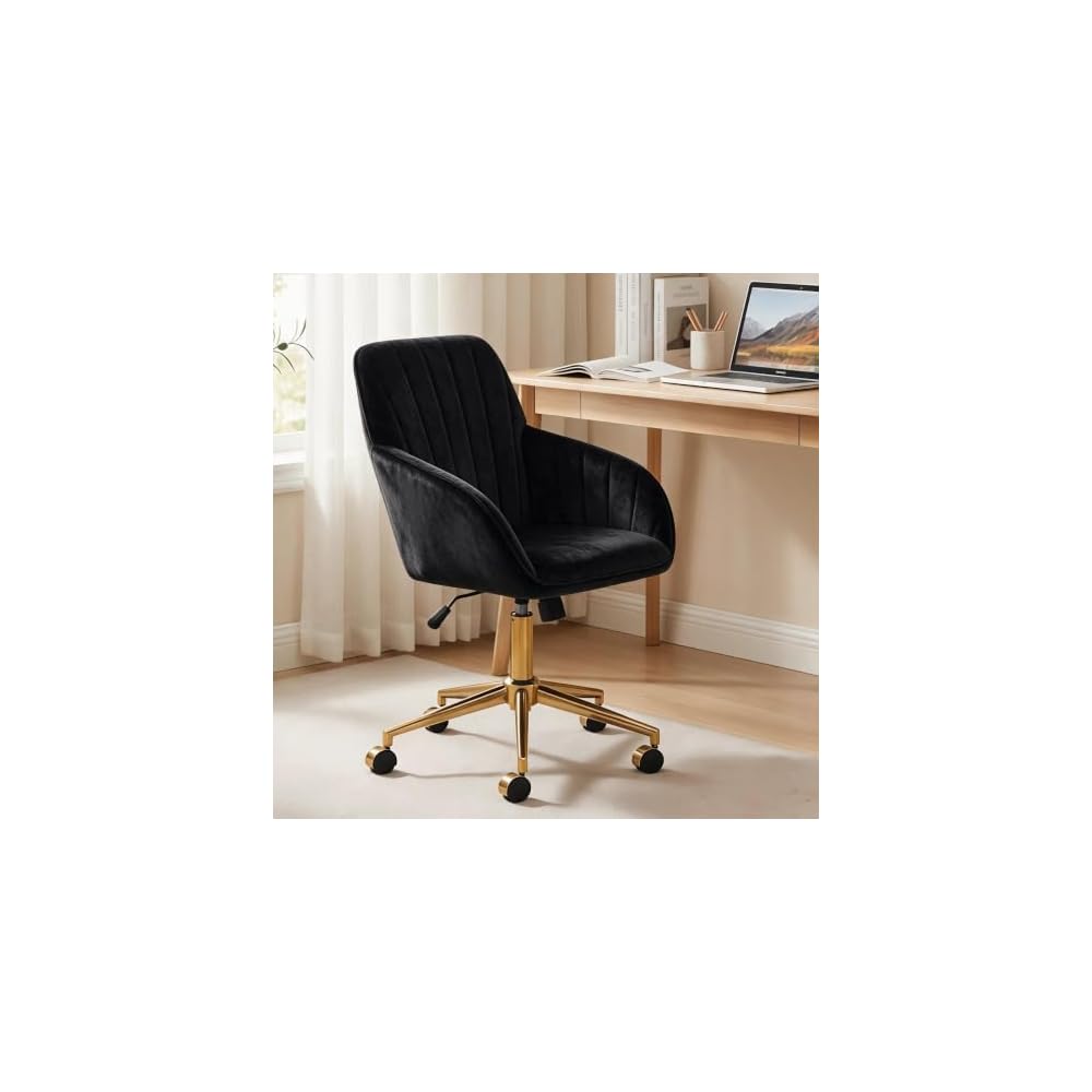 Blue Leather Office Chair, Mid Century Home Office Desk Chair