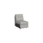Linon KYVOS Mallory 24" Modular Armless Chair in Grey Mist Chenille