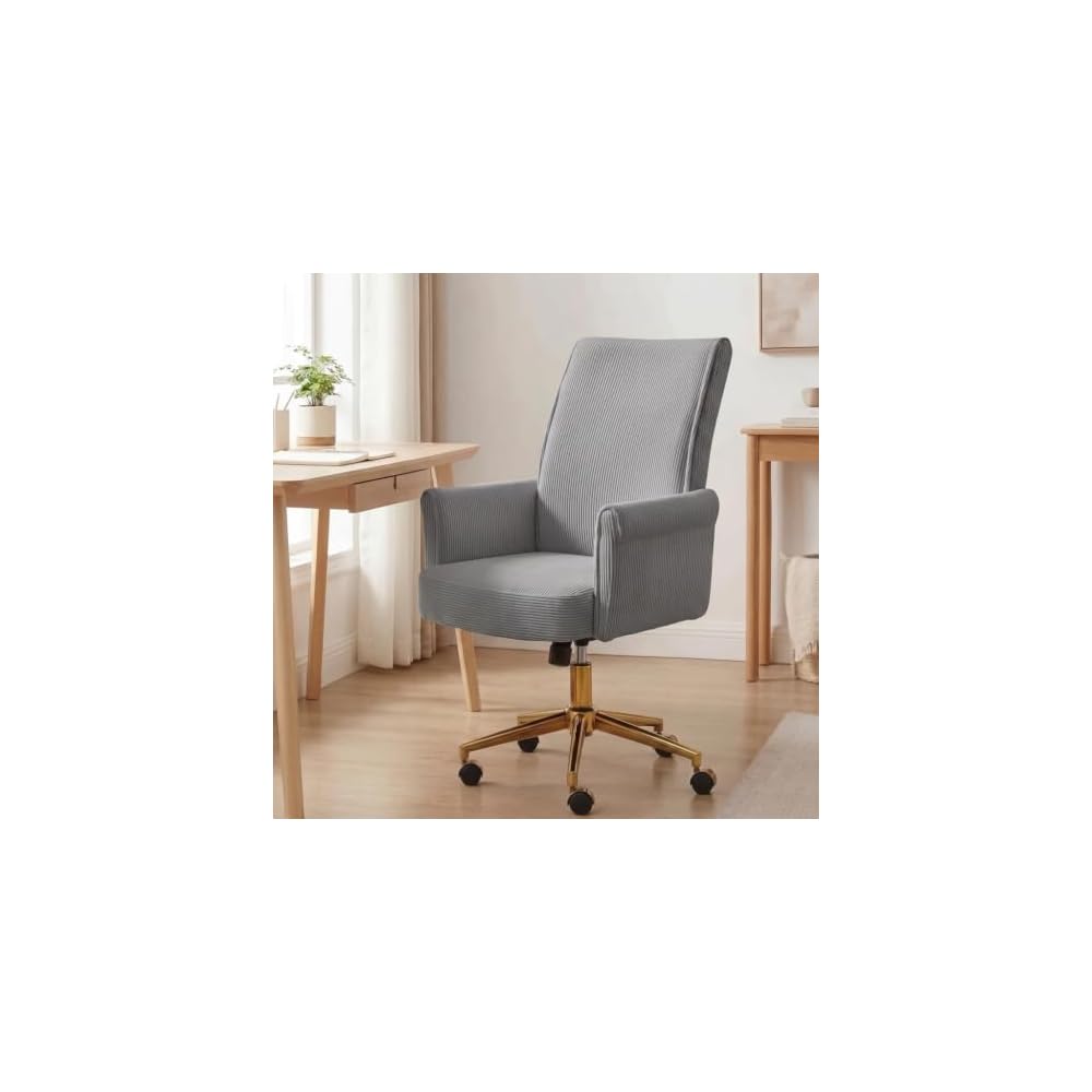 Blue Leather Office Chair, Mid Century Home Office Desk Chair