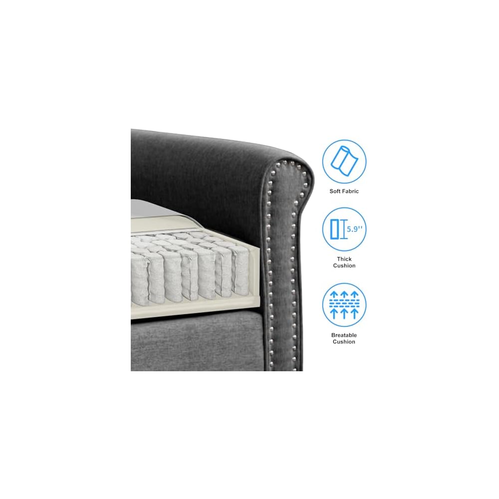 PUREMIND 3 Piece Living Room Sofa Sets Furniture, Sectional Couch and Loveseat and Armchair Set, Modern 3 Seater Sofa + 2 Seater Couch+ Accent Chair Furniture Set for Living Room