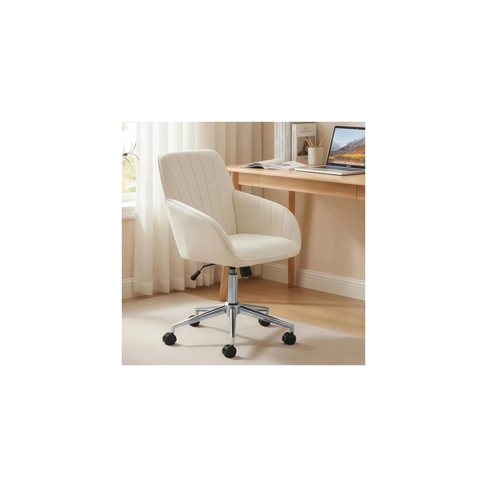 Blue Leather Office Chair, Mid Century Home Office Desk Chair