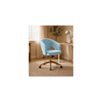 Blue Leather Office Chair, Mid Century Home Office Desk Chair