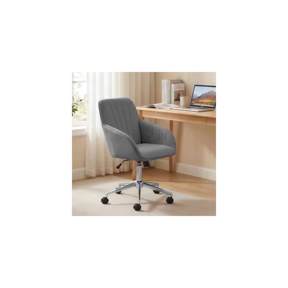 Blue Leather Office Chair, Mid Century Home Office Desk Chair