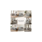 Linon KYVOS Mallory 24" Modular Armless Chair in Grey Mist Chenille