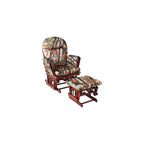 Artiva USA Wood Glider Chair and Ottoman Mircofiber Cushion Set