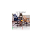Blue Leather Office Chair, Mid Century Home Office Desk Chair