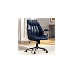 Blue Leather Office Chair, Mid Century Home Office Desk Chair
